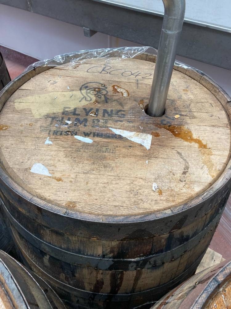 A cask head, stencilled