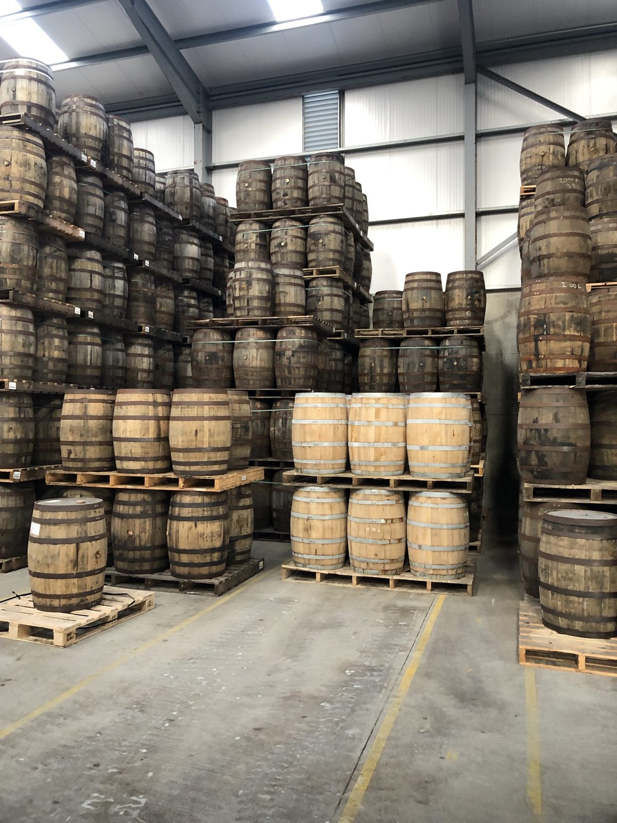 Oak racked in the bays