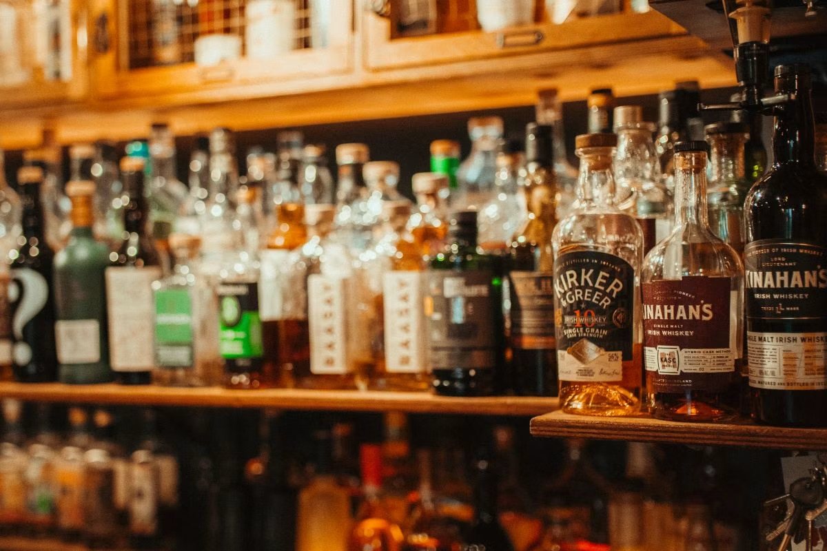 An Irish back bar, brand after brand